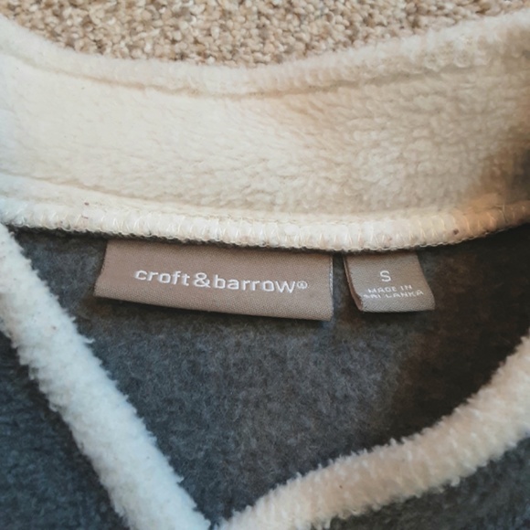 Gray Chickadee Long Sleeve V-neck Fleece Sz S - Picture 9 of 12